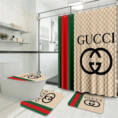 gucci bathroom set at zudomon|Gucci shower curtains.